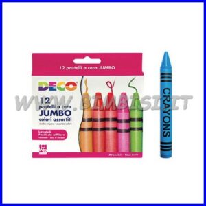 PASTELLONI A CERA MAXI 12 COLORI ASSORT.