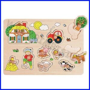 PUZZLE LEGNO C/POMELLI CM.30X21 - FATTORIA (10 pz.)