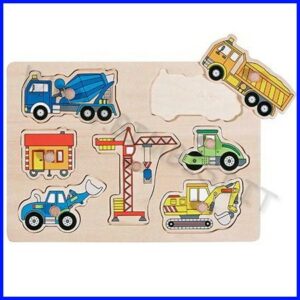 PUZZLE LEGNO C/POMELLI CM.30X21 - MEZZI  DA LAVORO (7 PZ.)