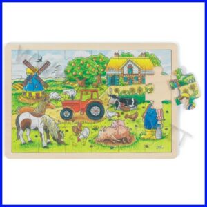 PUZZLE LEGNO/CARTONE CM.30X20 - LA FATTORIA (24 PZ.)