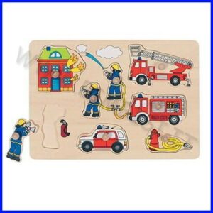 PUZZLE LEGNO C/POMELLI CM.30X21 - POMPIERI (8 PZ.)