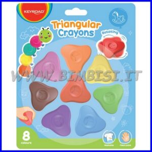 PASTELLI A CERA TRIANGOLARI SET 8 PZ COL ASS.