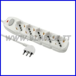 MULTRIPRESA 16 A - 5xSHUKO + INTERRUTTO  RE