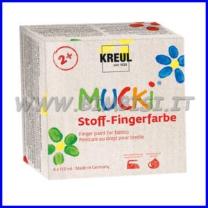 COLORI A DITA PER TESSUTI SET 4X150 ML   MUCKI