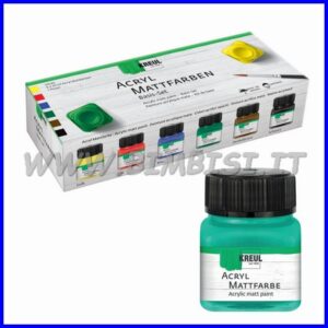 VERNICE ACRILICA OPACA KREUL 20 ML SET 6 CLASSIC