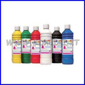 COLORI A TEMPERA FLACONE 500ML SET 6 PZ  COL. ASS.