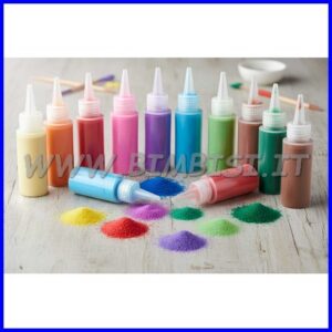 SABBIA COLORATA EXTRA FINE SET 10 FLACONI GR.210 CAD. COLORI ASS.